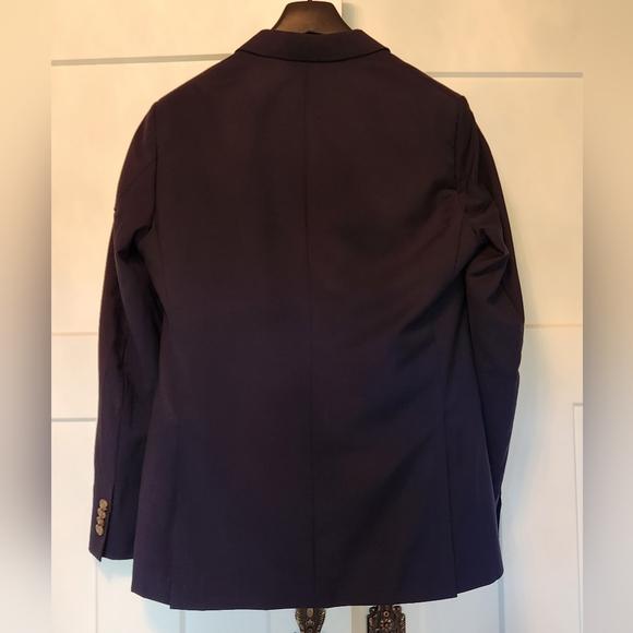 Indochino Wool Mohair Navy Suit Jacket Blazer sz 40R Pants sz 34 Two Button Blue - Picture 11 of 14